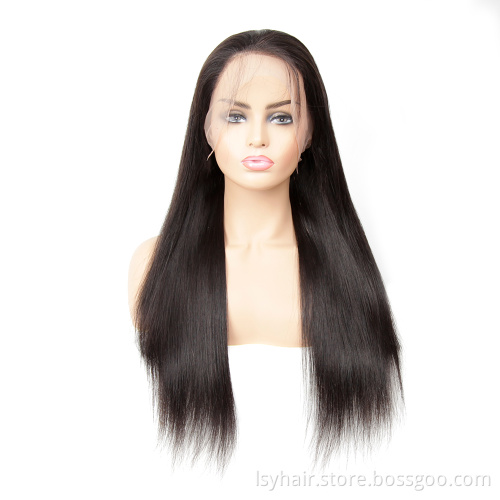 Silky Straight Unprocessed Brazilian Human Hair Full Lace Wig, Buy Human Hair Wigs Online Asian Women  Wigs with Baby hair